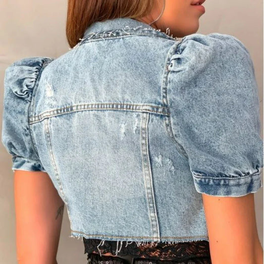 Chic Ripped Denim Jacket