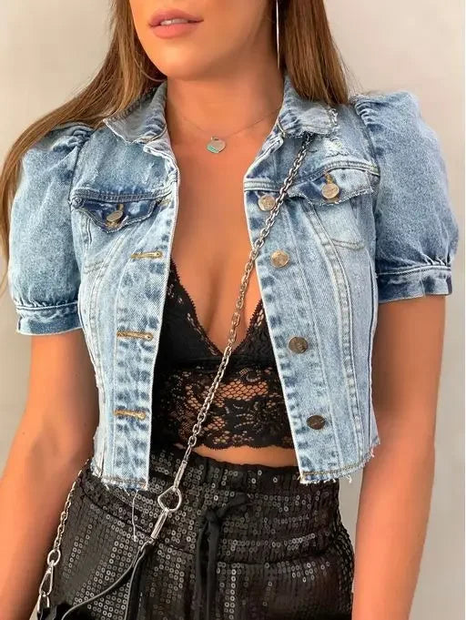 Chic Ripped Denim Jacket