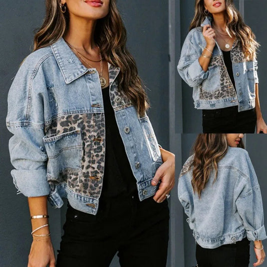 Stylish Denim Lapel Jacket Jacket