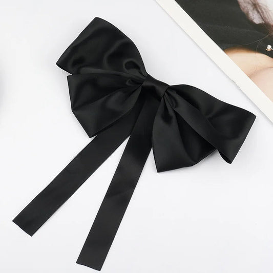 Korean Fashion Black Ribbon Bow Tie Christmas Hair Accessory