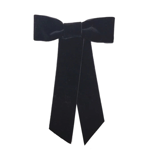 Velvet Ribbon Top Clip - Christmas Hair Accessory For Women Black Accessories-L