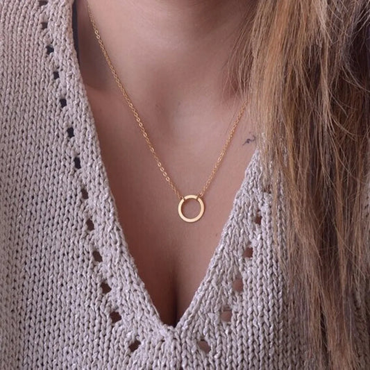 New Fashion Steampunk Cheap Round Minimalist Women Necklake