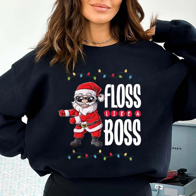 Graphic Santa Claus Reindeer Navidad Harajuku Y2K Unisex Christmas Hoodie Black 6 / M Hoodies-L