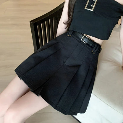 FashionSierra - New Fashion High Waist A-line Mini Pleated Womens Spring Summer Skater Short Korean Female Casual Skirt