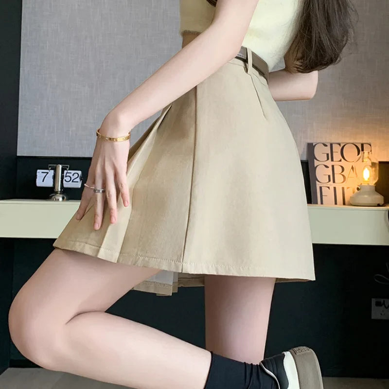 FashionSierra - New Fashion High Waist A-line Mini Pleated Womens Spring Summer Skater Short Korean Female Casual Skirt