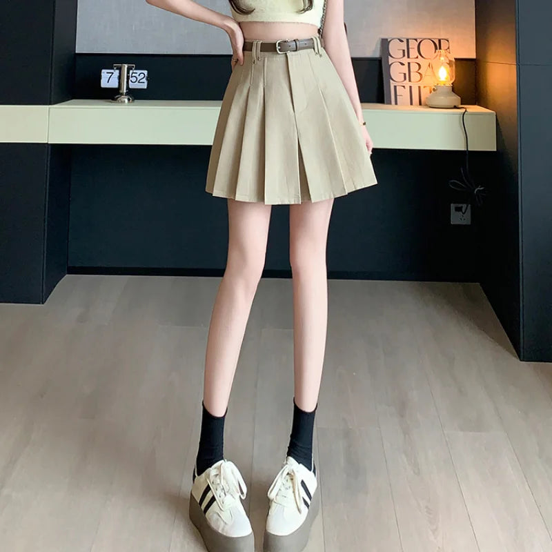 FashionSierra - New Fashion High Waist A-line Mini Pleated Womens Spring Summer Skater Short Korean Female Casual Skirt