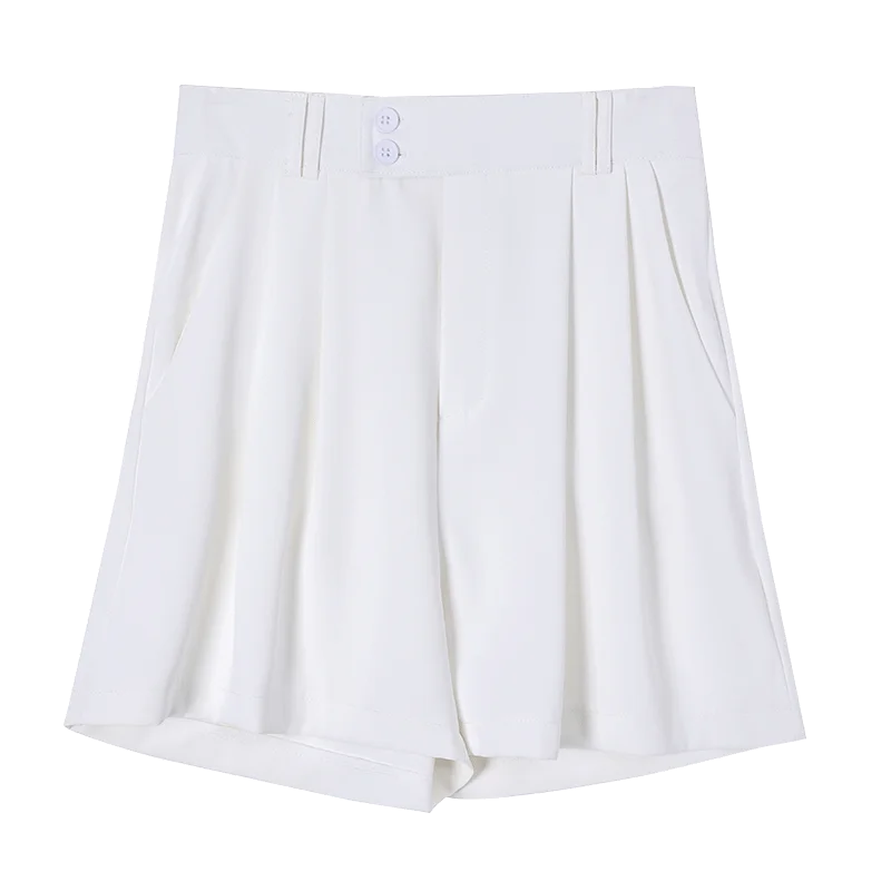 FashionSierra - New Fashion Ice Silk Draped Spring Summer High Waist Wide-leg Female Casual Shorts Women 2024 Shorts