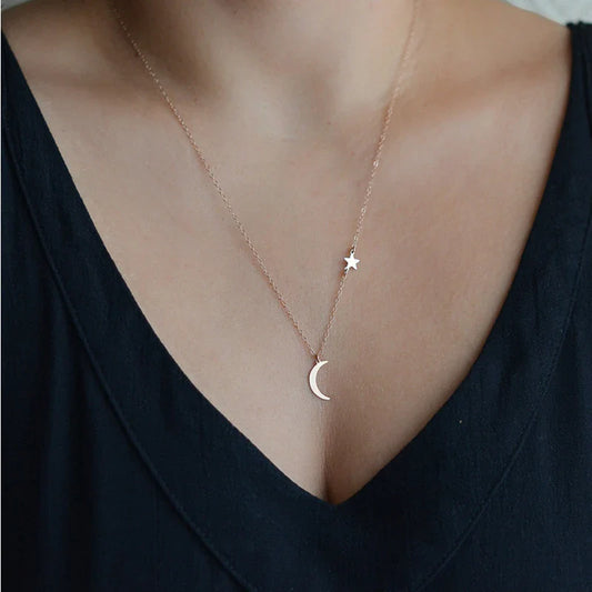 New Fashion Kpop Golden Meniscus Clavicle Women Jewelry Girl Necklake