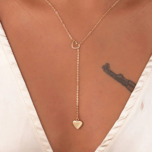 New Tiny Heart Dainty Chain Minimalist Collar Holiday Beach Statement Necklake