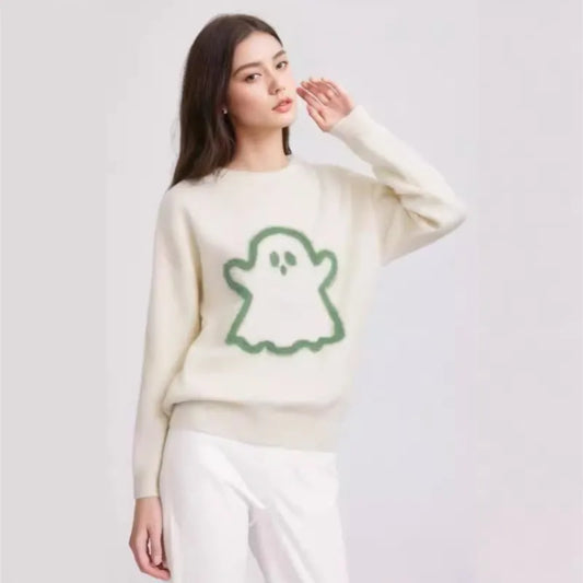 New Halloween Ghost Cute Couple Autumn Winter Fashion Knitting Pullovers Sweater