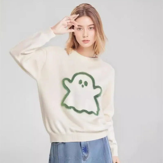 New Halloween Ghost Cute Couple Autumn Winter Fashion Knitting Pullovers Sweater