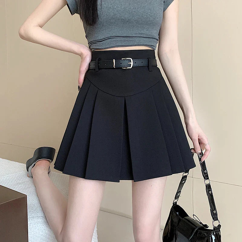 FashionSierra - New Korean Fashion High Waist A-line Mini Pleated Women Spring Summer Casual Short Woman Skater Skirt