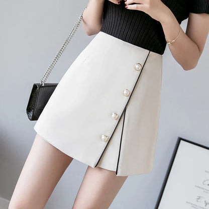 FashionSierra - Waist Fashion Irregular Single Breasted Korean Spring Summer Shorts