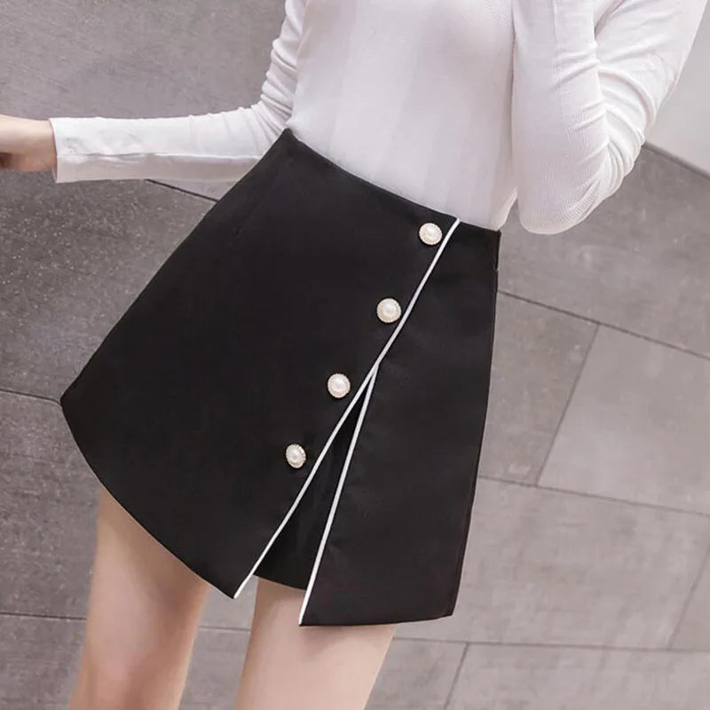 FashionSierra - Waist Fashion Irregular Single Breasted Korean Spring Summer Shorts