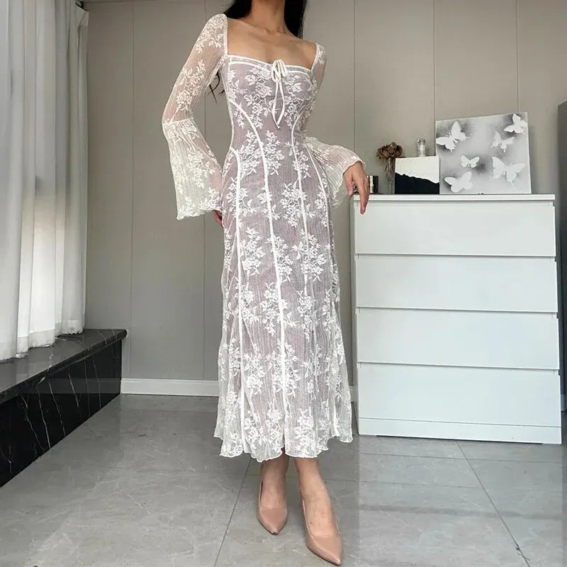 FashionSierra - New Pure Lust Skinny Temperament Fishtail Lace Dress