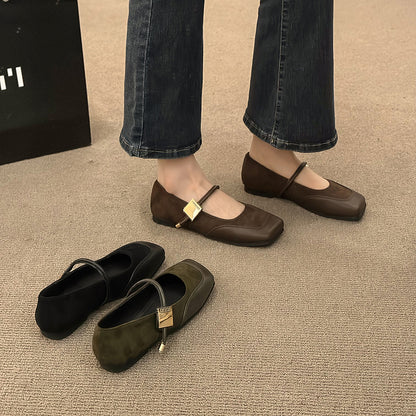 Flat Shoes Women 2024 New Spring Summer French Gentle Small Leather Single Shoes Pregnant Mary Jane Shoes