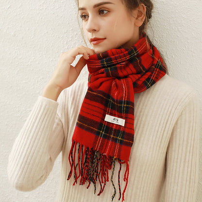 Imitation Cashmere Winter Dongdaemun Korean Fashion Versatile Retro Plaid Scarf