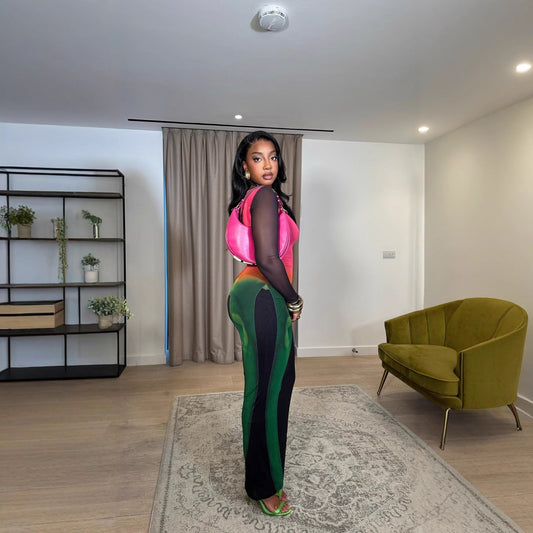 Double Layer Mesh Elegant Long Sleeve Dress