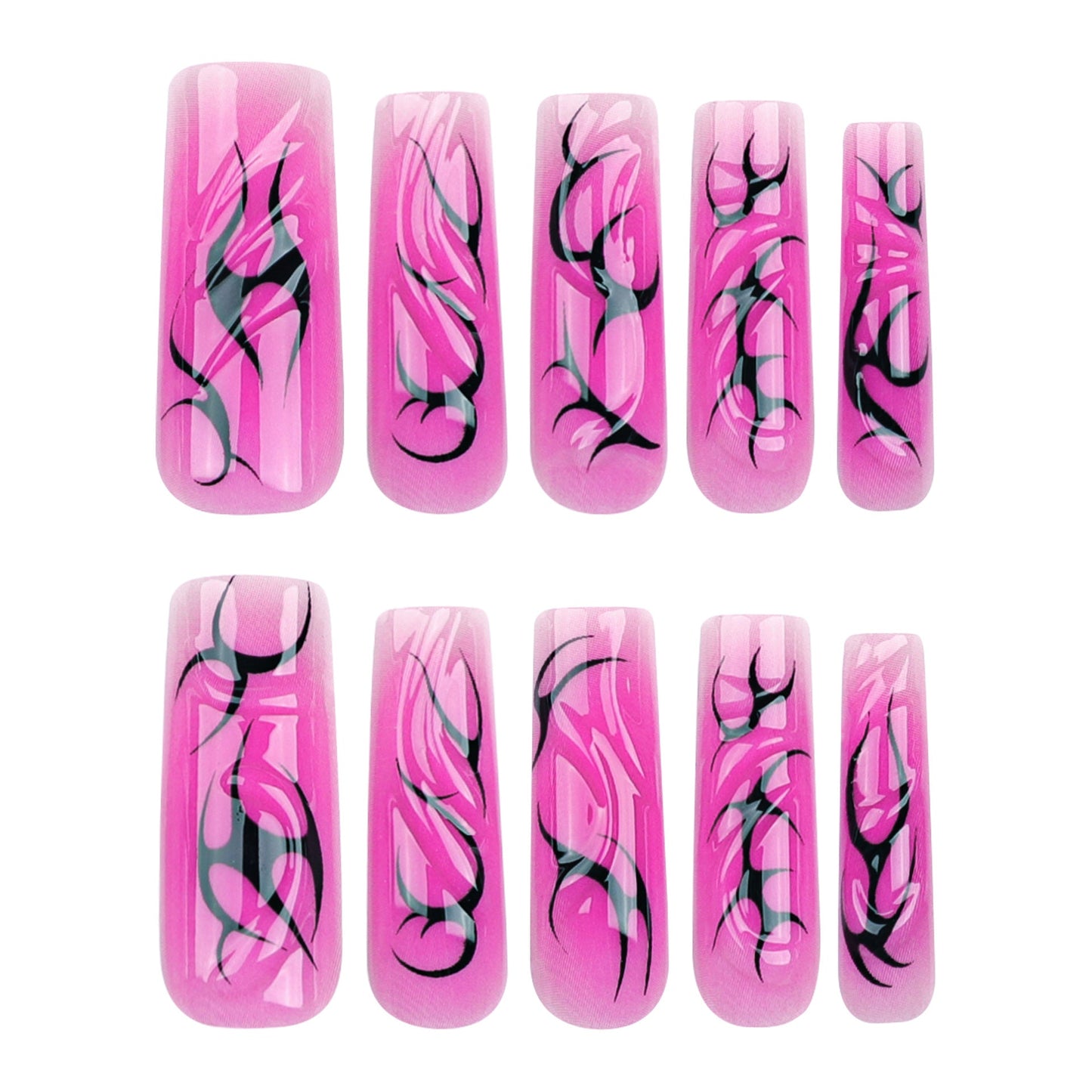 Halloween 3D Gradient Rectangular Wearable Press on Nail