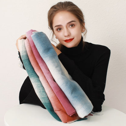 Imitation Cashmere Plaid Women's Autumn Winter Foreign Trade Versatile Manufacturer's Scarf