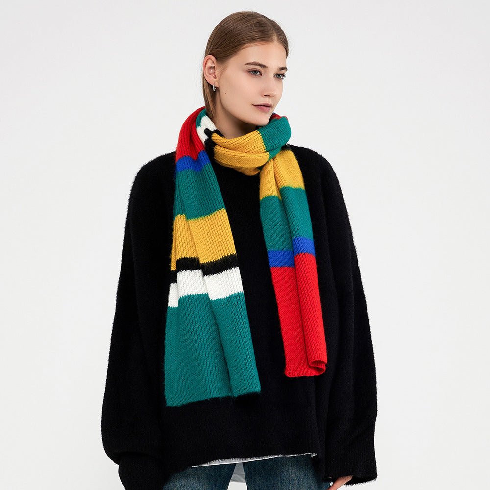 AC Plaid Scarf Autumn Winter New Foreign Trade Korean Imitation Cashmere Warm Scarf