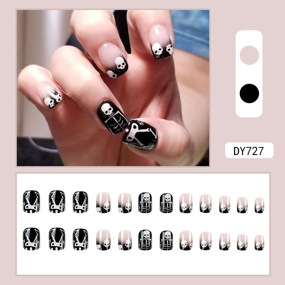 Halloween Dark Mysterious Skull Creative Wearable Press on Nail