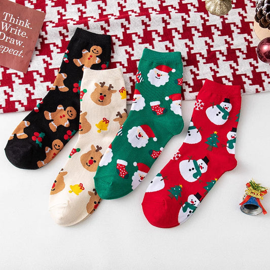 Cartoon Christmas Thick Warm Cute Crew Christmas Socks