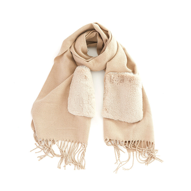 Imitation Cashmere Scarf Shawl Autumn Winter High-End Korean Style Thickened Scarf