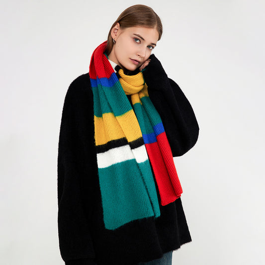 AC Plaid Scarf Autumn Winter New Foreign Trade Korean Imitation Cashmere Warm Scarf