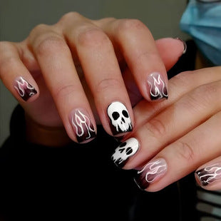 Halloween Dark Mysterious Skull Creative Wearable Press on Nail