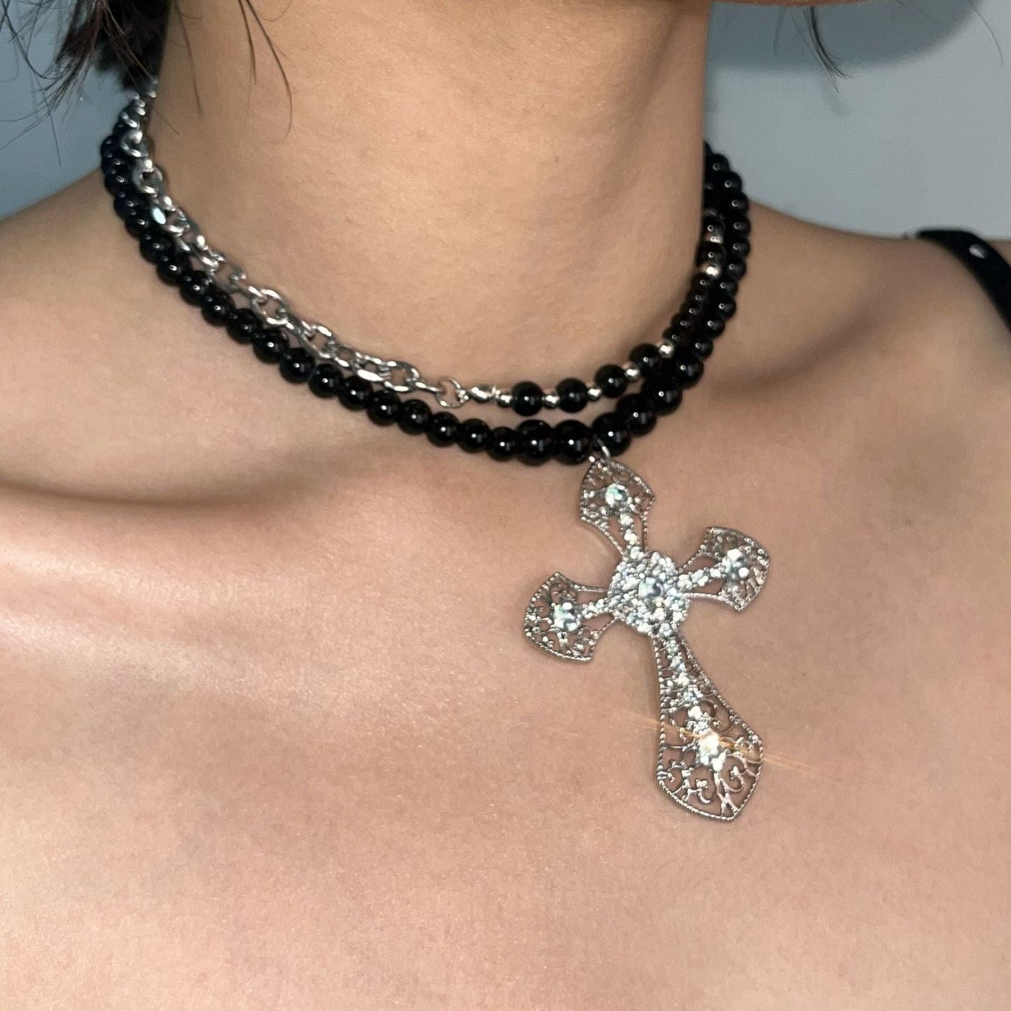 Original Sweet Cool Cross Layered Necklace