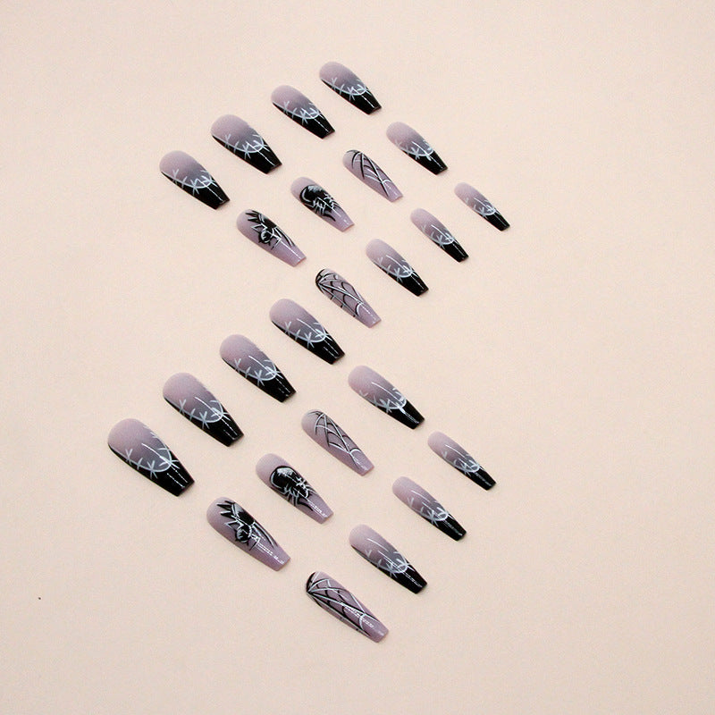 Halloween Dark French Black Ballet Gradient Wearable Press on Nail