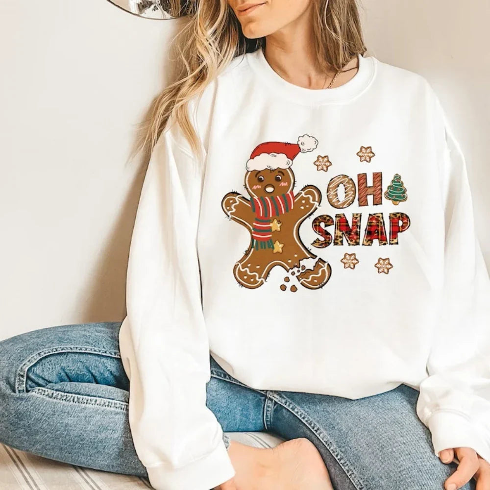 Gingerbread Christmas Cookie Cute Funny Kawaii Holiday Season Hoodie White / S Hoodies-L