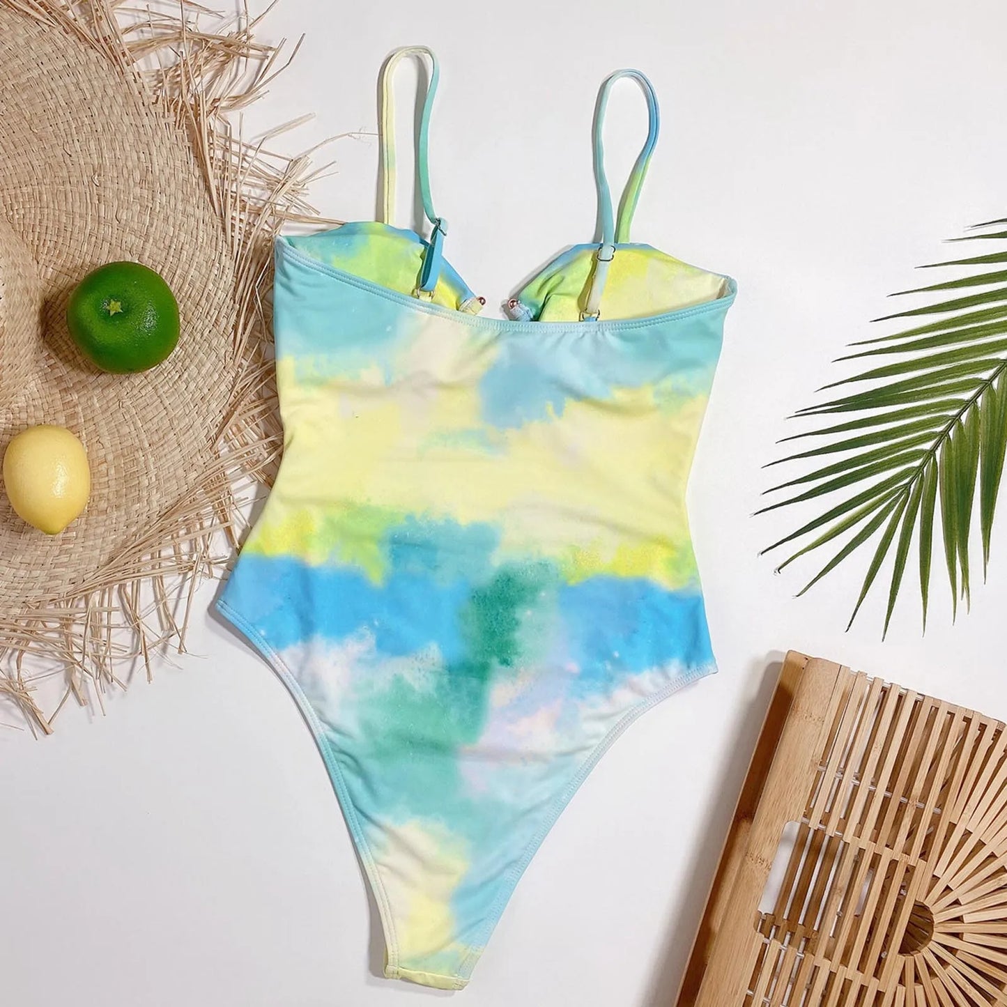 Tube Top Tie-Dye Fashion Beachwear Summer Surfing Bikini Sets