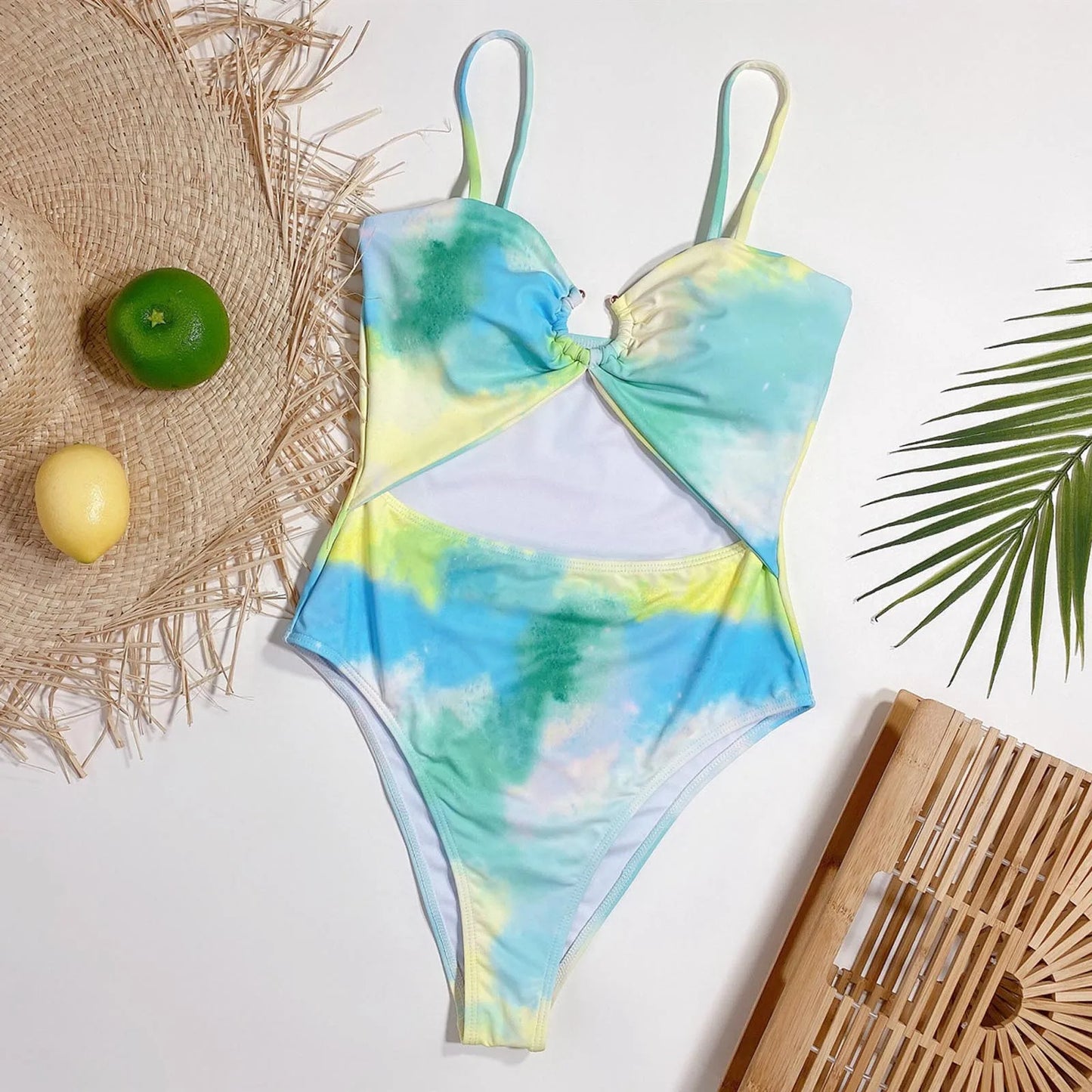 Tube Top Tie-Dye Fashion Beachwear Summer Surfing Bikini Sets