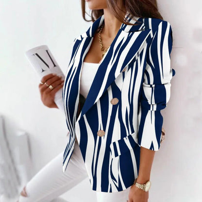 Women Spring Autumn Long Sleeve Slim Blazers Khaki Woman 2024 Fall Elegant Office Suit Coat