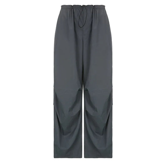 Women Vintage Hip Hop Parachute Harajuku Streetwear Oversized Wide Pants