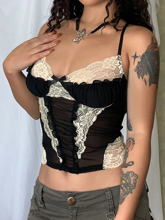 Stunning Lace Stitched Gothic Top