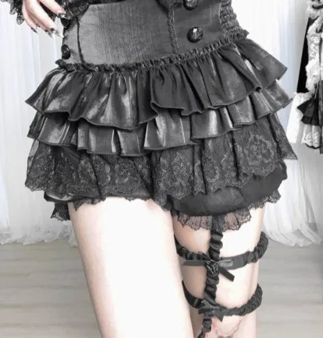 Lacy Patch Velvety Blouse Top black1 / M