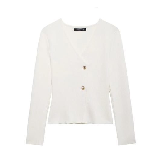 Long Sleeve Asymmetry Knitted Cardigan