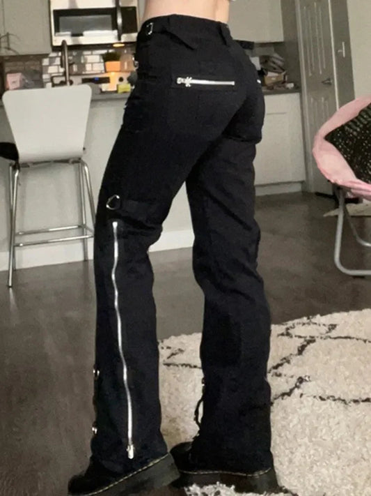 New Gloomy Punk Gothic Y2K Patchwork Pant