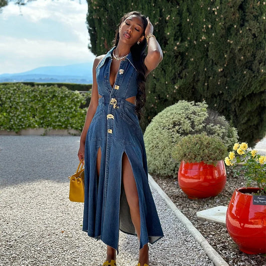 Denim Maxi Dress