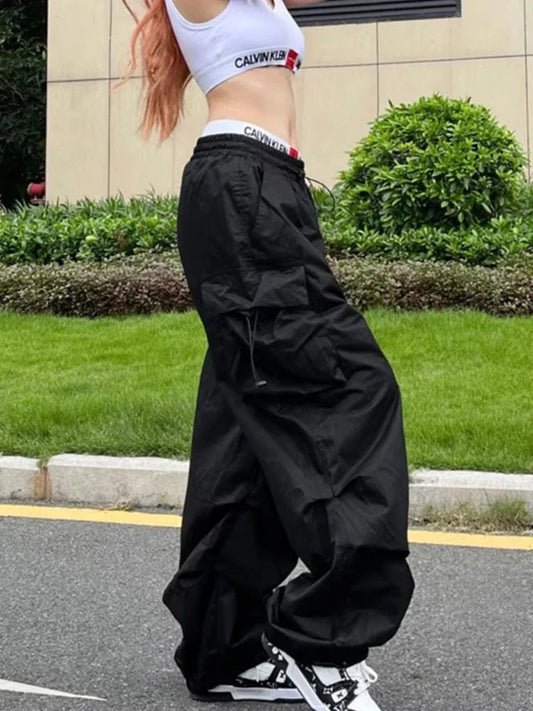 Y2K Gothic Parachute Dark Pant