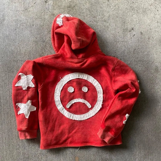 Patchwork Letter Pullover Hoodie