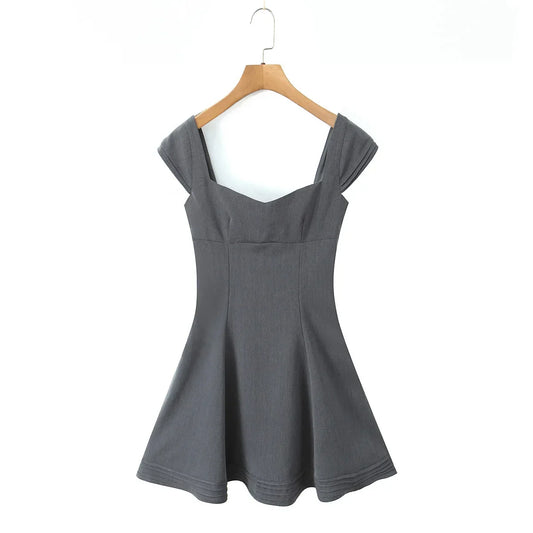 Cross Lacing up Back Mini Dress