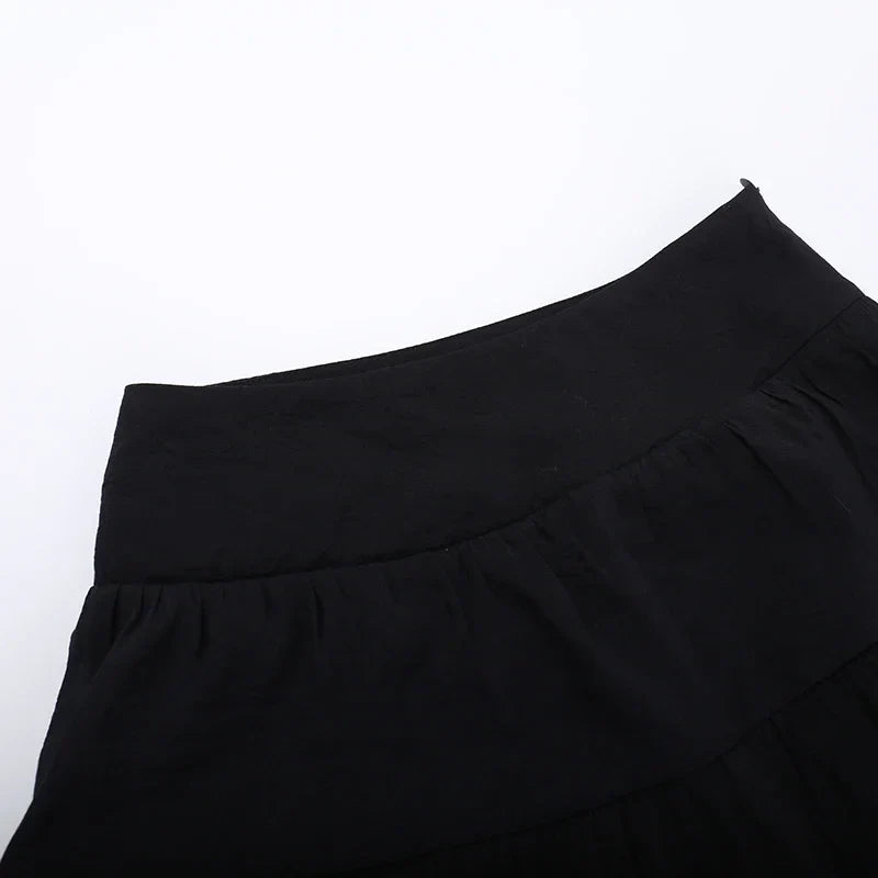 Steampunk Ruffle High Low Skirt