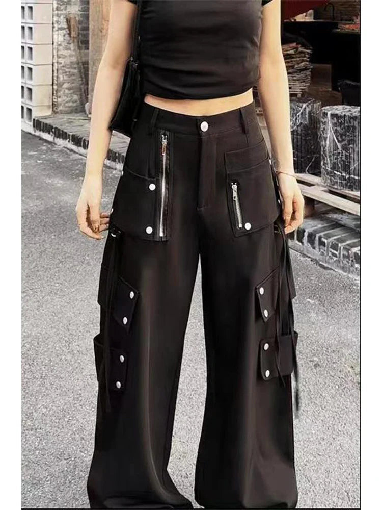 Dark Gothic Y2K Cargo Denim Pant