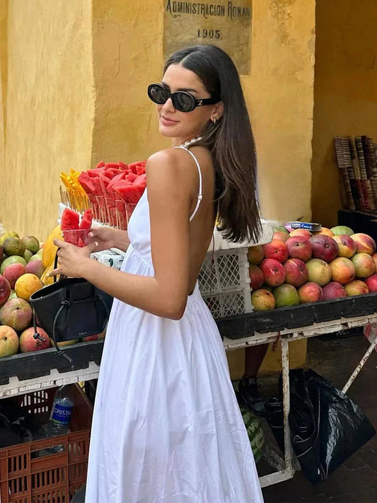 Backless Midi Dress Camisole Chic V-Neck & Easy Fit