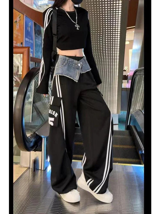 Dark Gothic Skirt Parachute Denim Trouser Black / S