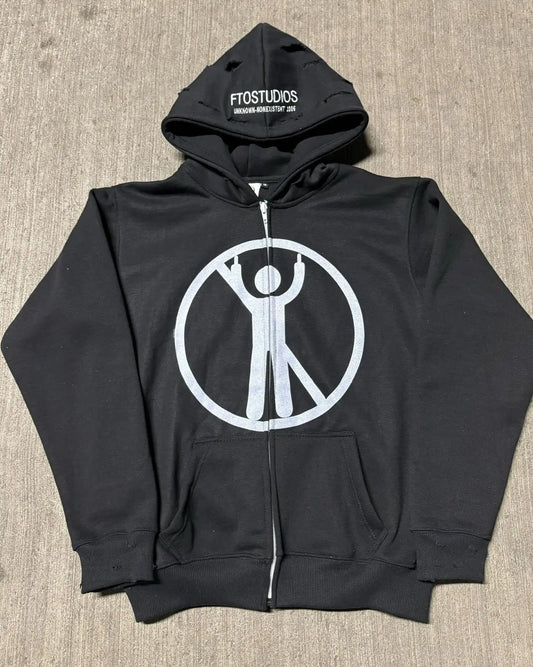 Punk Grunge Oversized Hoodie